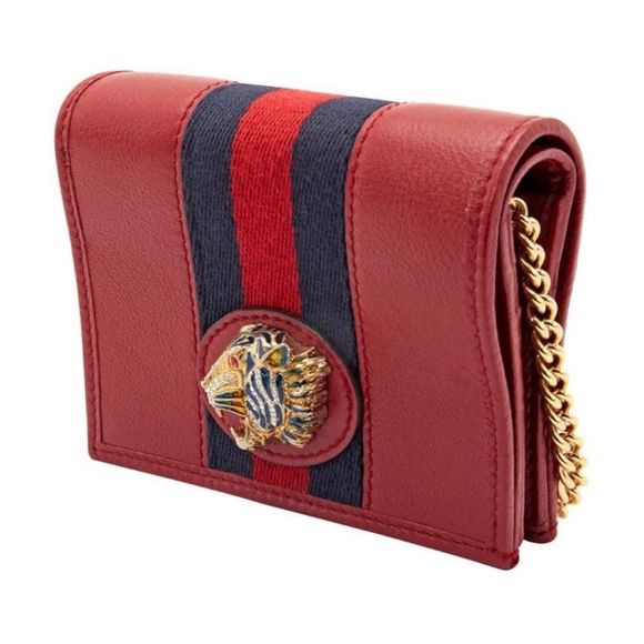 Gucci Handbags - GUCCI Ladies Rajah Chain Card Case In Red NWB